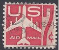 Scott C 60 7c US Airmail Silhouette of Jet Airliner 1960 used