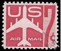 Scott C 60 7c US Airmail Silhouette of Jet Airliner 1960 Used