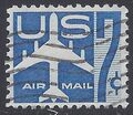 Scott C 51 7c Silhouette of Jet Aircraft 1958 Used
