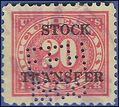 Scott RD 35 20c Stock Transfer Stamp 1920 Used Perfin