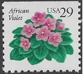 #2486 29c Flora and Fauna African Violets Booklet Single 1993 Mint NH