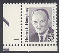 #2189 52c Hubert H. Humphrey P# Single 1991 Mint NH