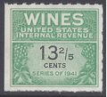 Scott RE185 13 2/5c Internal Revenue: Wines 1942 Mint NH