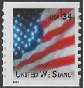 #3550 34c United We Stand Coil Single 2001 Mint NH