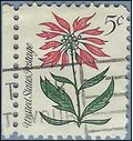 #1256 5c Christmas Flora Poinsettia Untagged 1964 Used