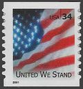 #3550 34c United We Stand Coil Single 2001 Mint NH