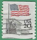 #1895a 20c Flag Over Supreme Court PNC Single #9 1981 Used