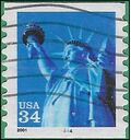 #3477 34c Statue of Liberty PNC Coil Single #4444 2001 Used