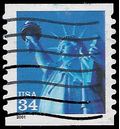 #3477 34c Statue of Liberty Coil Single 2001 Used