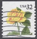 #3054 32c Yellow Rose PNC Single #6666 1997 Used