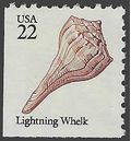 #2121 22c Seashells Lightning Whelk Booklet Single 1985 Mint NH