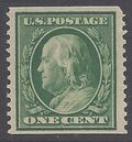 # 352 1c Benjamin Franklin Coil Single 1909 Mint NH