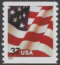 #3631 37c USA Flag Coil Single 2002 Mint NH