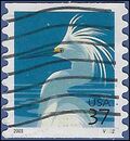 #3829 37c Snowy Egret PNC Single Plate #V3222 2003 Used