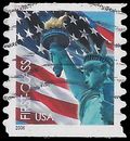 #3983 39c Flag and Statue of Liberty Coil Single 2006 Used