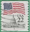 #2115a 22c Flag over Capitol PNC Single #5 1985 Used