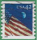 #4241 42c American Flags Flag at Night Coil Single 2008 Used