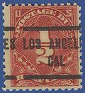 Scott J 68 1/2c Postage Due 1925 Mint H LOS ANGELES CAL Precancel