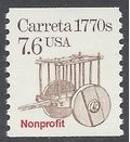 #2255 7.6c Carreta 1770s Nonprofit Coil Single 1988 Mint NH