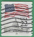 #2115a 22c Flag over Capitol PNC Single #19 1985 Used