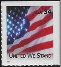 #3549 34c United We Stand Booklet Single 2001 Mint NH