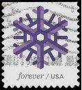#5031 (49c Forever) Geometric Snowflakes: Purple 2015 Used