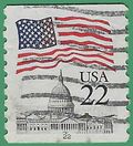 #2115a 22c Flag over Capitol PNC Single #22 1985 Used