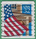 #2913 32c Flag over Porch PNC Single #11111 1995 Used