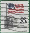 #1895 20c Flag Over Supreme Court PNC Single #5 1981 Used