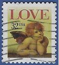 #3030 32c Love Issue Cherub Booklet Single 1996 Used