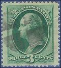 # 158 3c George Washington 1873 Used Cork Cancel
