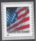 #3550a 34c United We Stand Coil Single 2001 Mint NH
