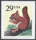 #2489 29c Red Squirrel Booklet Single 1993 Mint NH