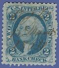 Scott R  5c 2c US Internal Revenue - Bank Check 1862-1871 Used