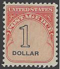 Scott J100 $1.00 US Postage Due Shiny Gum 1959 Mint NH