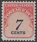 Scott J 95 7c US Postage Due Shiny Gum 1959 Mint NH