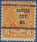 # 638 6c James A. Garfield 1927 Used Precancel KANSAS CITY MO.
