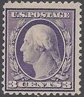 # 333 3c George Washington Type 1 1908 Mint H
