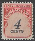 Scott J 92 4c US Postage Due Shiny Gum 1959 Mint NH