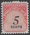 Scott J 93 5c US Postage Due Shiny Gum 1959 Mint NH