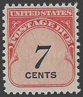Scott J 95 7c US Postage Due Shiny Gum 1959 Mint NH