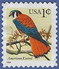 #3031 1c Flora and Fauna American Kestrel 1999 Used