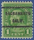 # 632 1c Benjamin Franklin 1927 Used Precancel SACRAMENTO CALIF.