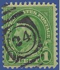 # 632 1c Benjamin Franklin 1927 Used Number Cancel