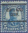 # 637 5c Theodore Roosevelt 1927 Used Precancel SANTA ROSA CALIF.