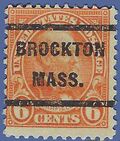 # 638 6c James A. Garfield 1927 Used Precancel BROCKTON MASS.