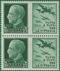 Italy # 429 1942 Mint NH Imperf. Pair Block of 4