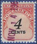 Scott J 92 4c US Postage Due 1959 Used