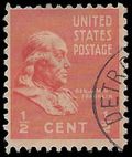 # 803 1/2c Presidential Issue Benjamin Franklin 1938 Used