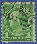 # 632 1c Benjamin Franklin 1927 Used 1933 Date Cancel